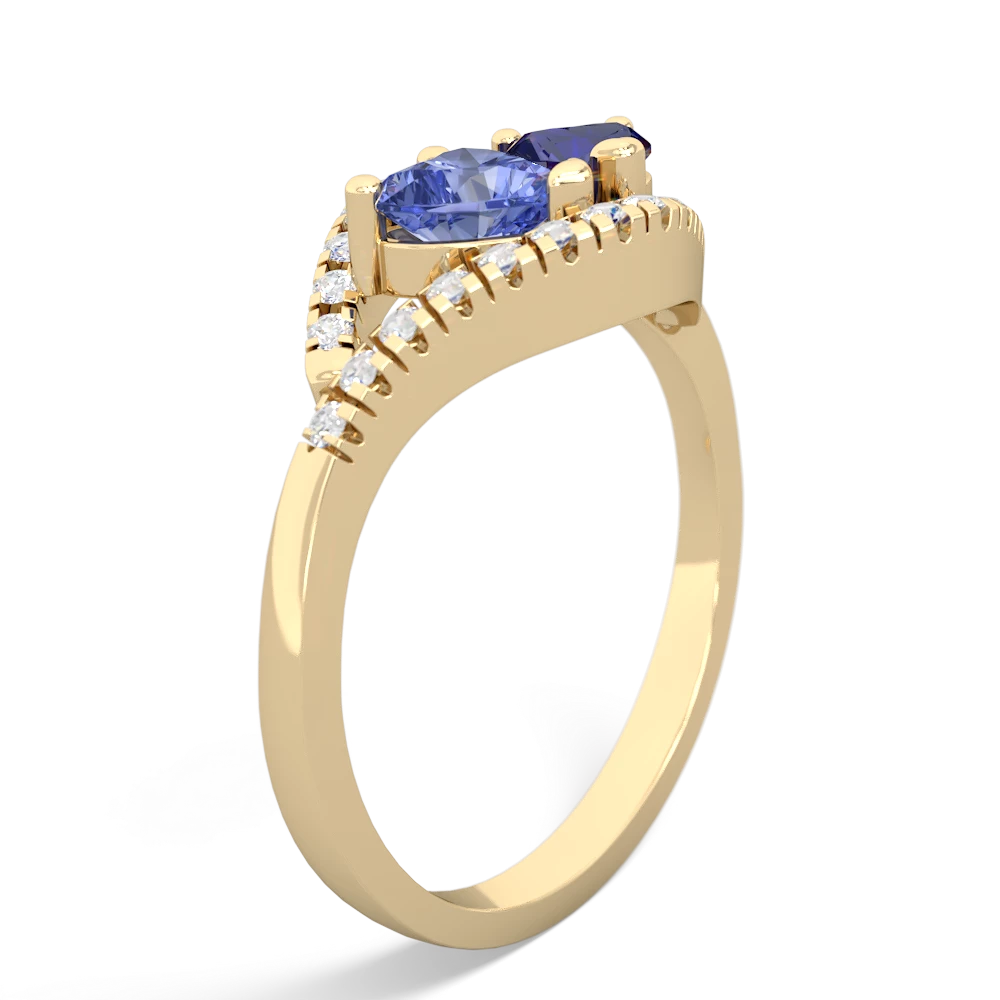 Tanzanite Mother And Child 14K Yellow Gold ring R3010