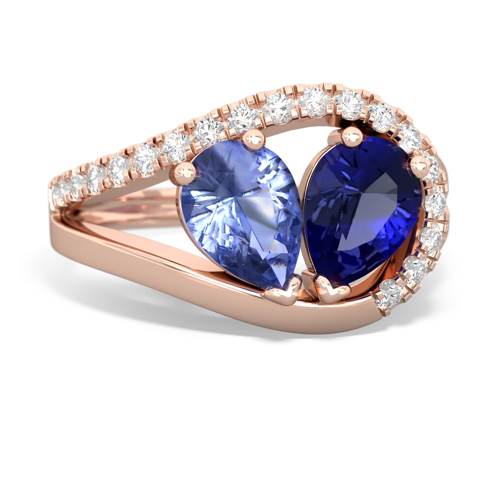 Tanzanite Nestled Heart Keepsake 14K Rose Gold ring R5650