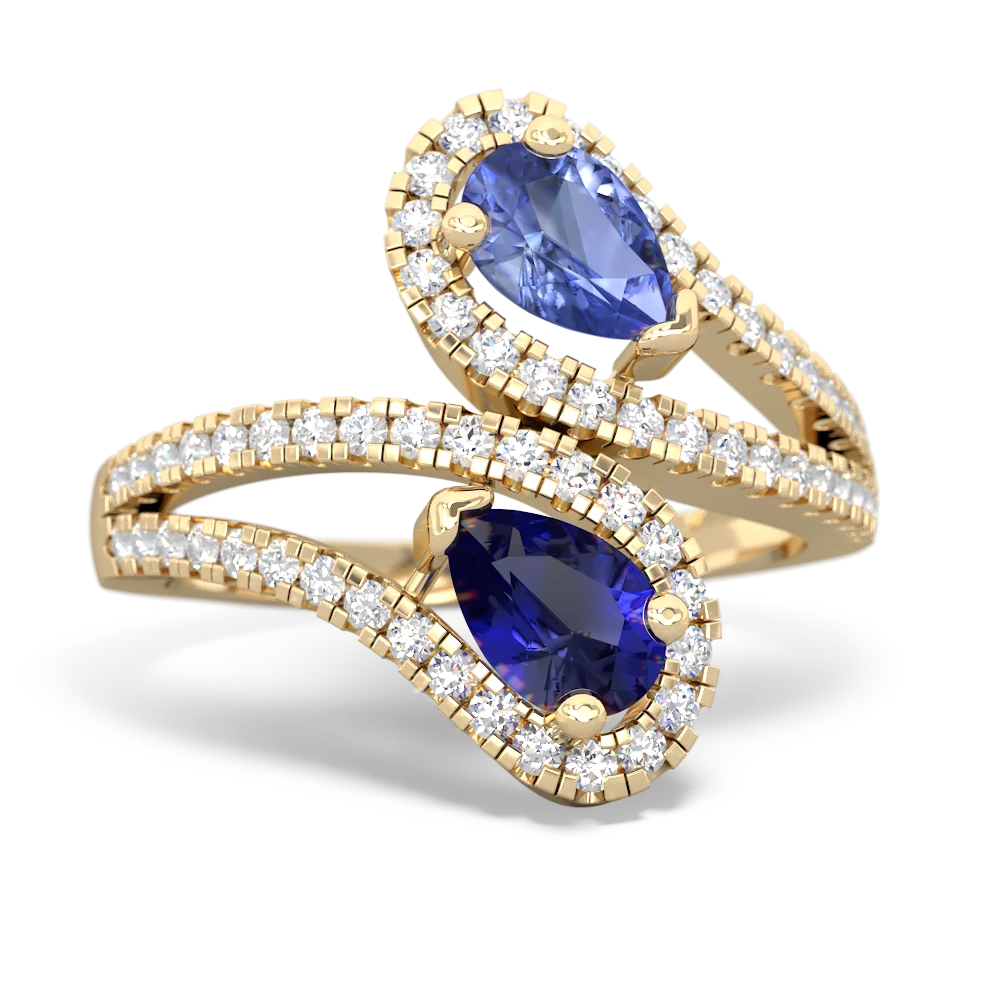 Tanzanite Diamond Dazzler 14K Yellow Gold ring R3000