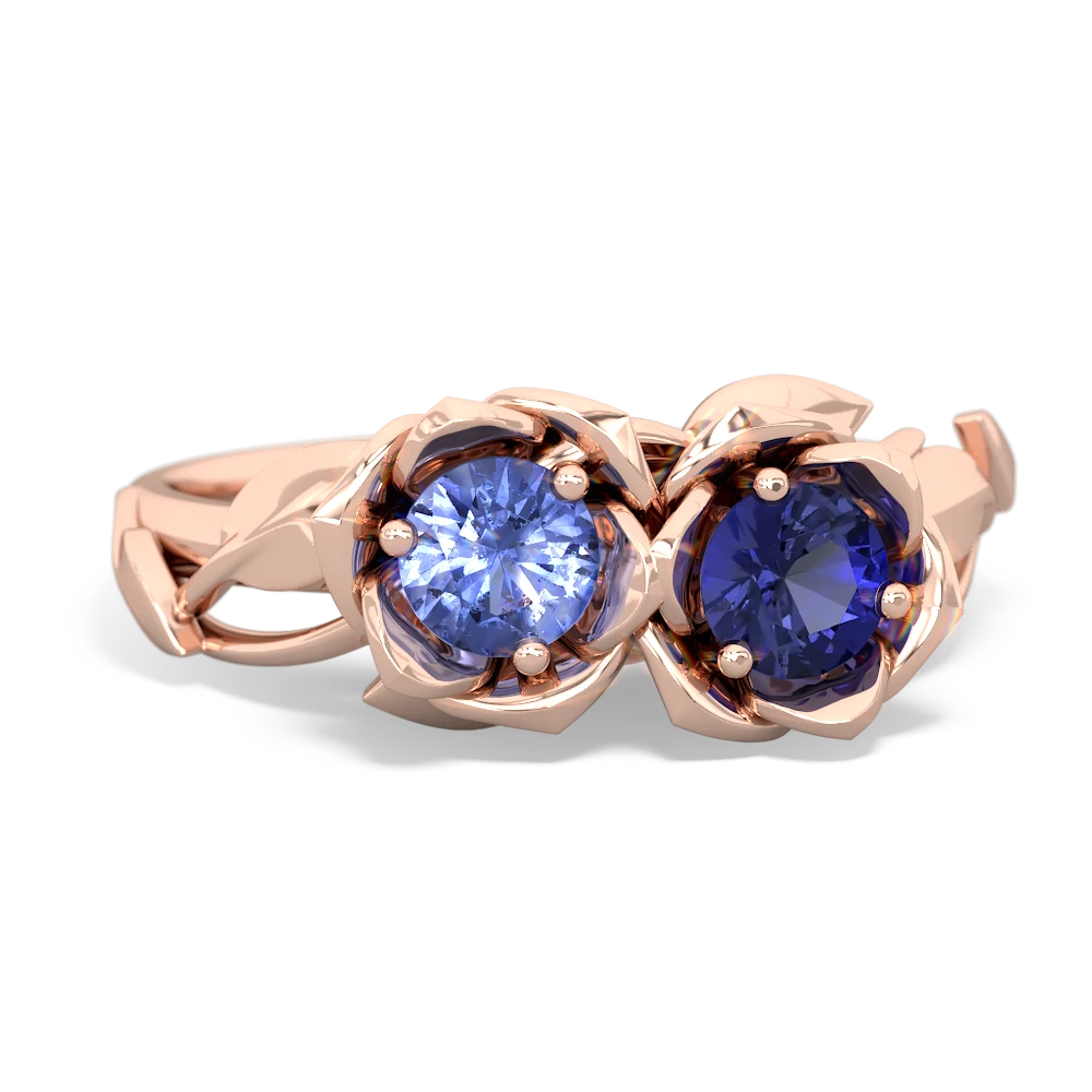 Tanzanite Rose Garden 14K Rose Gold ring R5510