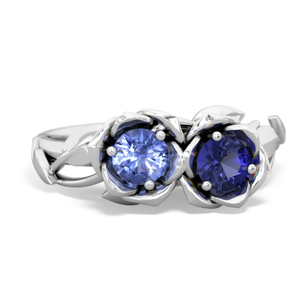 Tanzanite Rose Garden 14K White Gold ring R5510