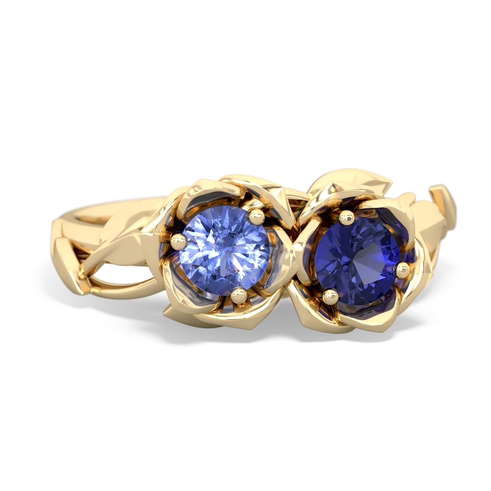 Tanzanite Rose Garden 14K Yellow Gold ring R5510