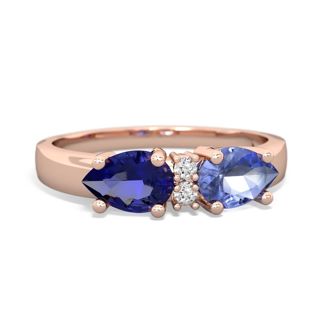 Tanzanite Pear Bowtie 14K Rose Gold ring R0865