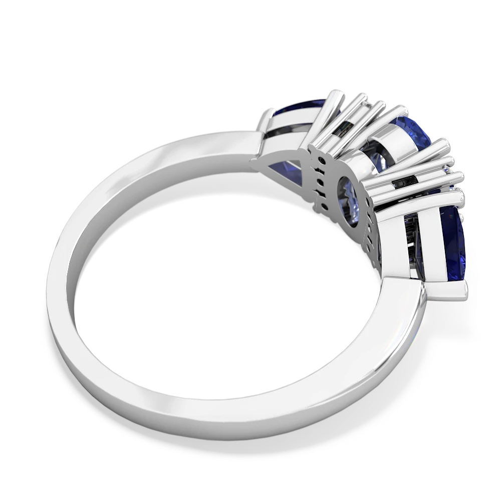 Tanzanite Antique Style Three Stone 14K White Gold ring R2186