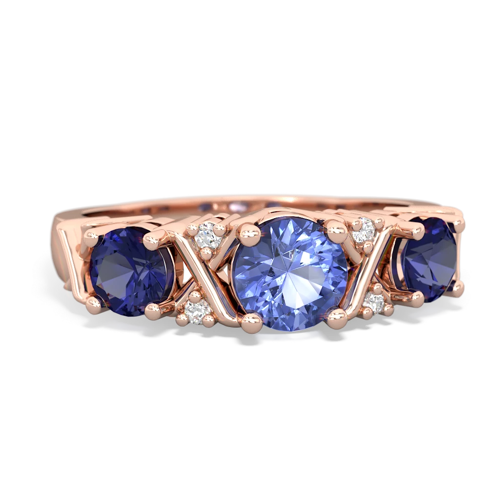 Tanzanite Hugs And Kisses 14K Rose Gold ring R5016