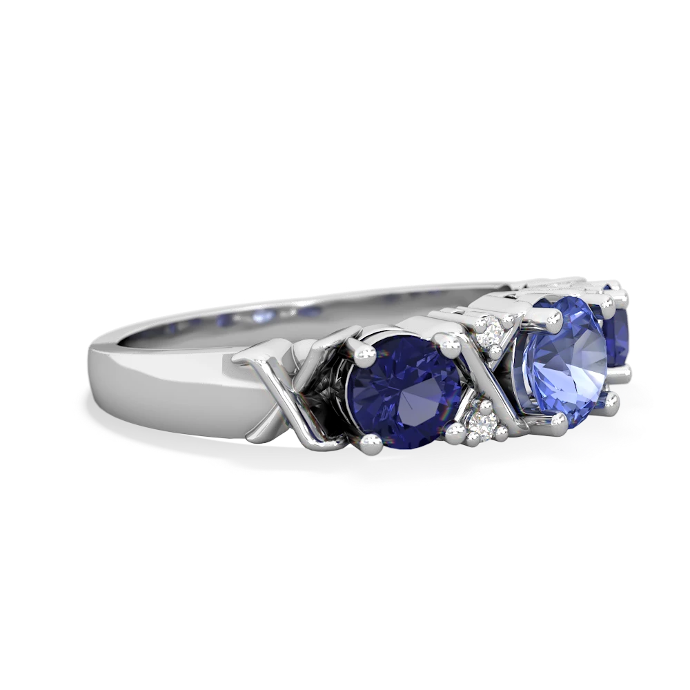 Tanzanite Hugs And Kisses 14K White Gold ring R5016