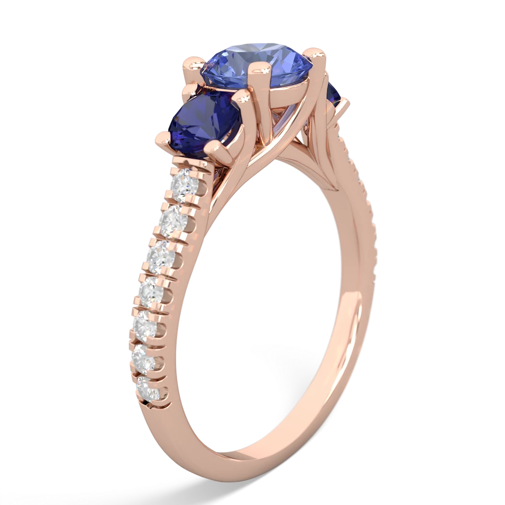 Tanzanite Pave Trellis 14K Rose Gold ring R5500