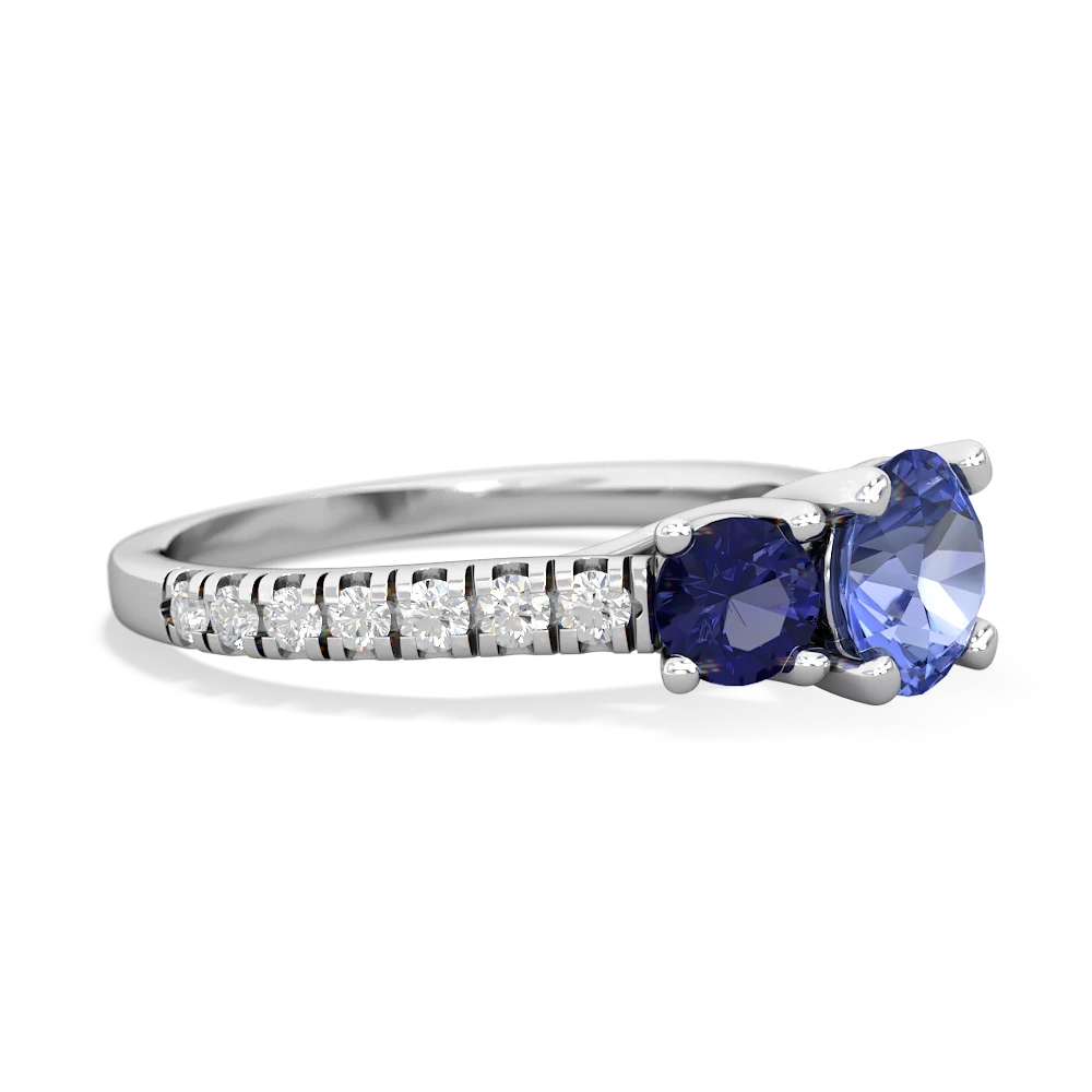 Tanzanite Pave Trellis 14K White Gold ring R5500