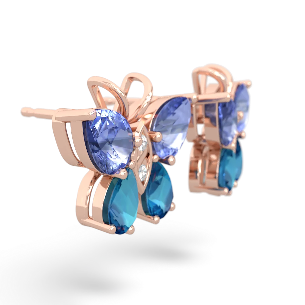 Tanzanite Butterfly 14K Rose Gold earrings E2215