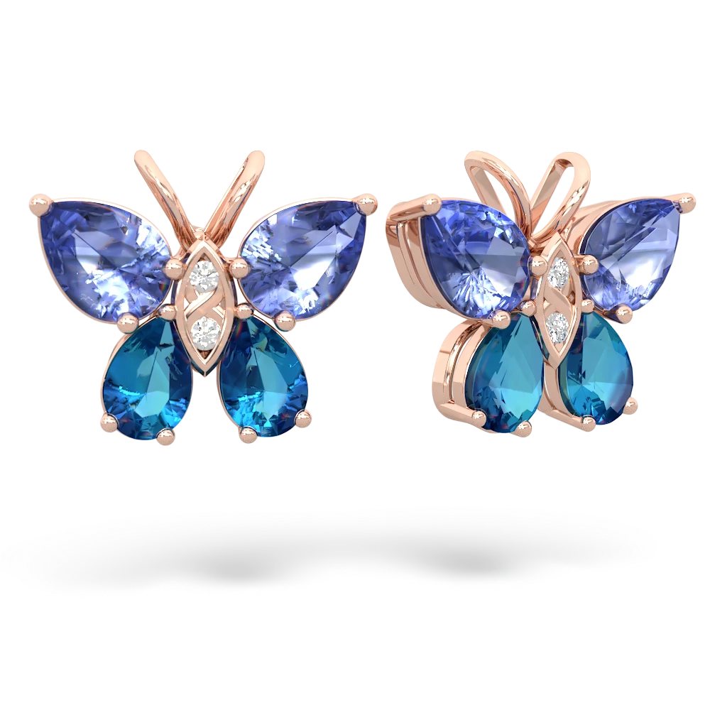 Tanzanite Butterfly 14K Rose Gold earrings E2215