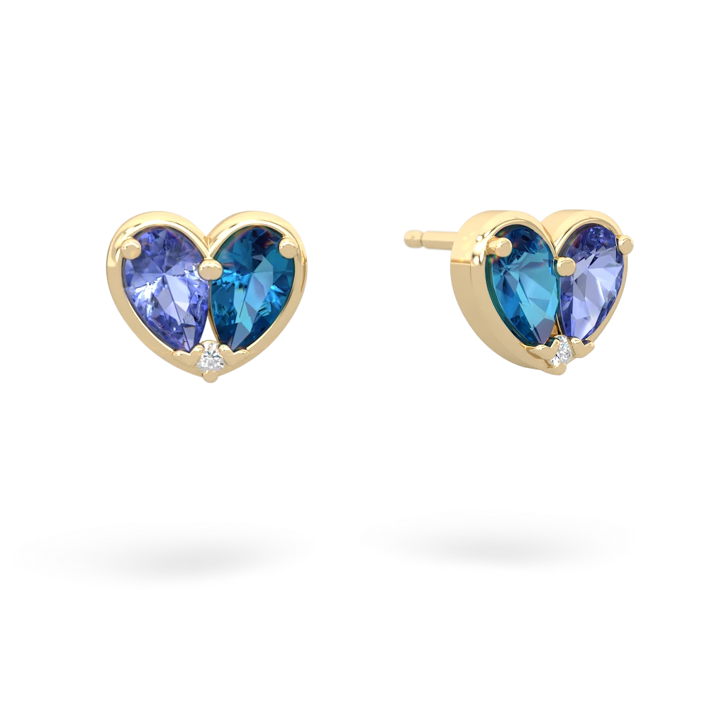 Tanzanite 'Our Heart' 14K Yellow Gold earrings E5072