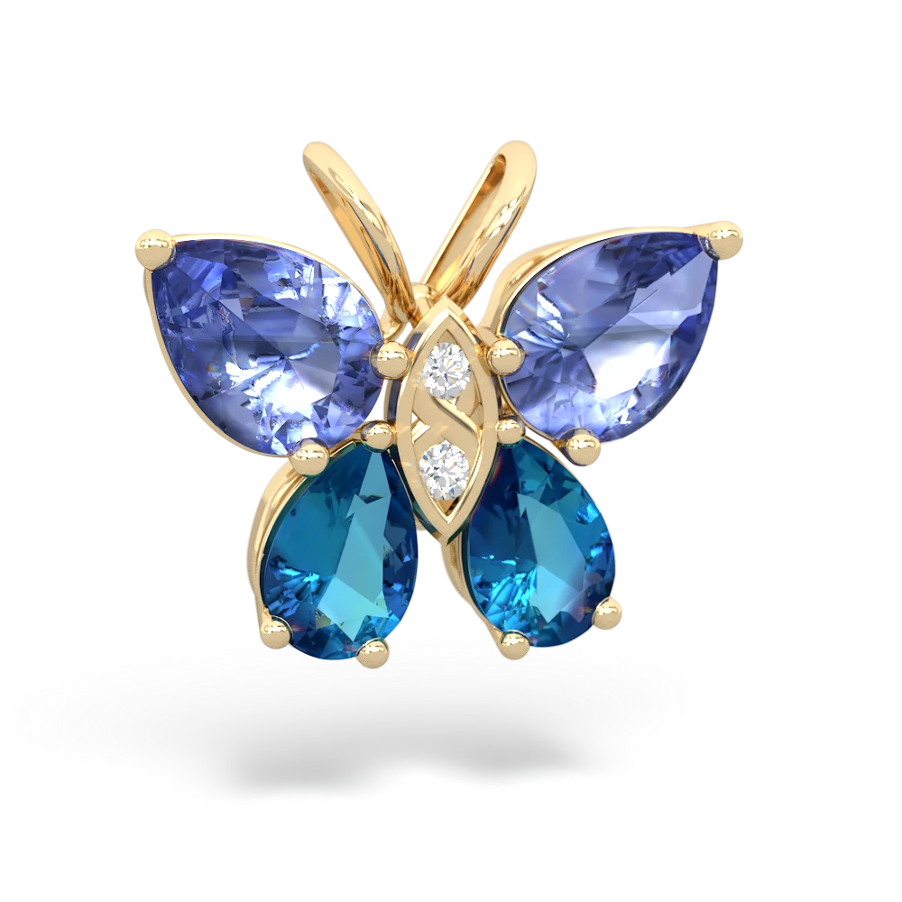 Tanzanite Butterfly 14K Yellow Gold pendant P2215