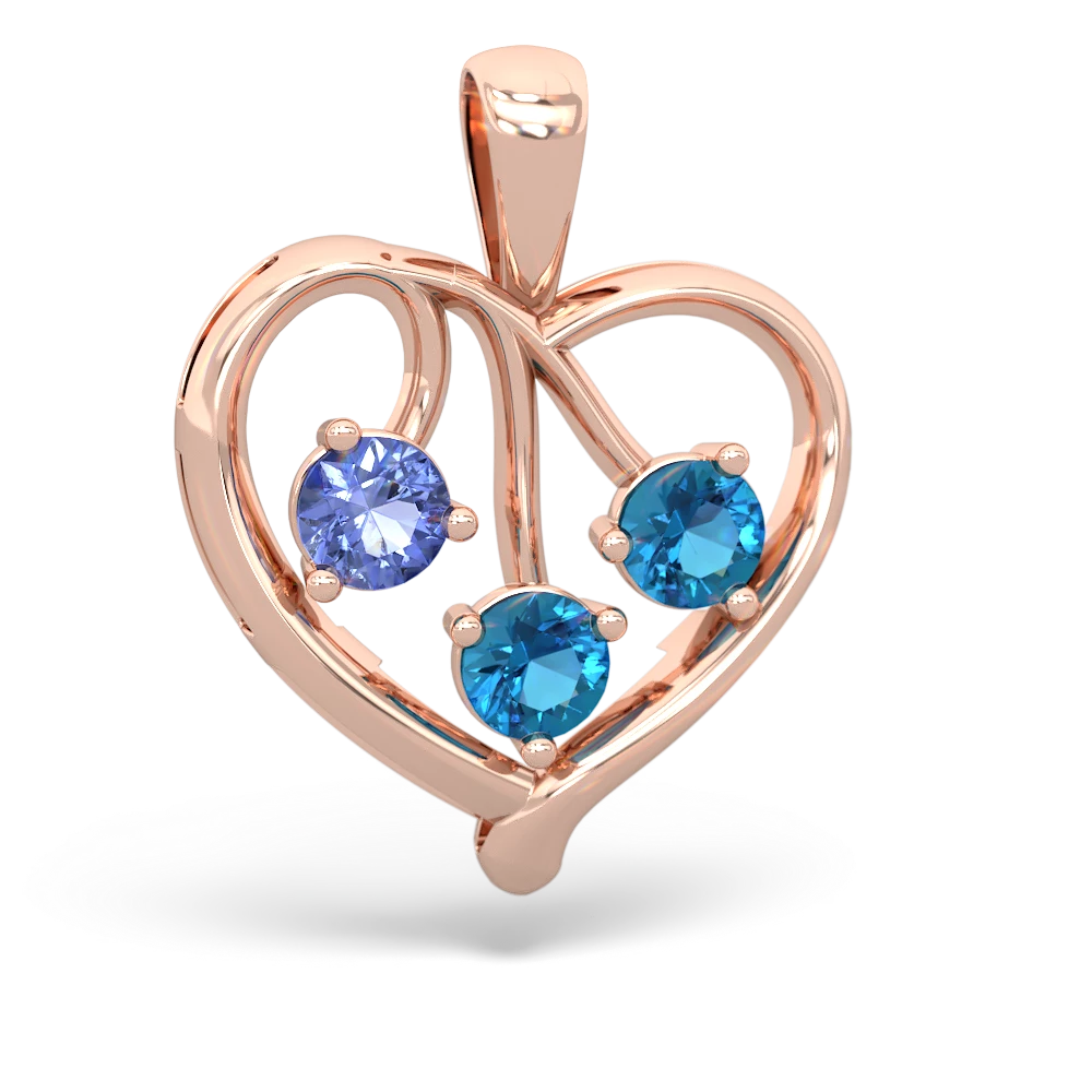 Tanzanite Glowing Heart 14K Rose Gold pendant P2233