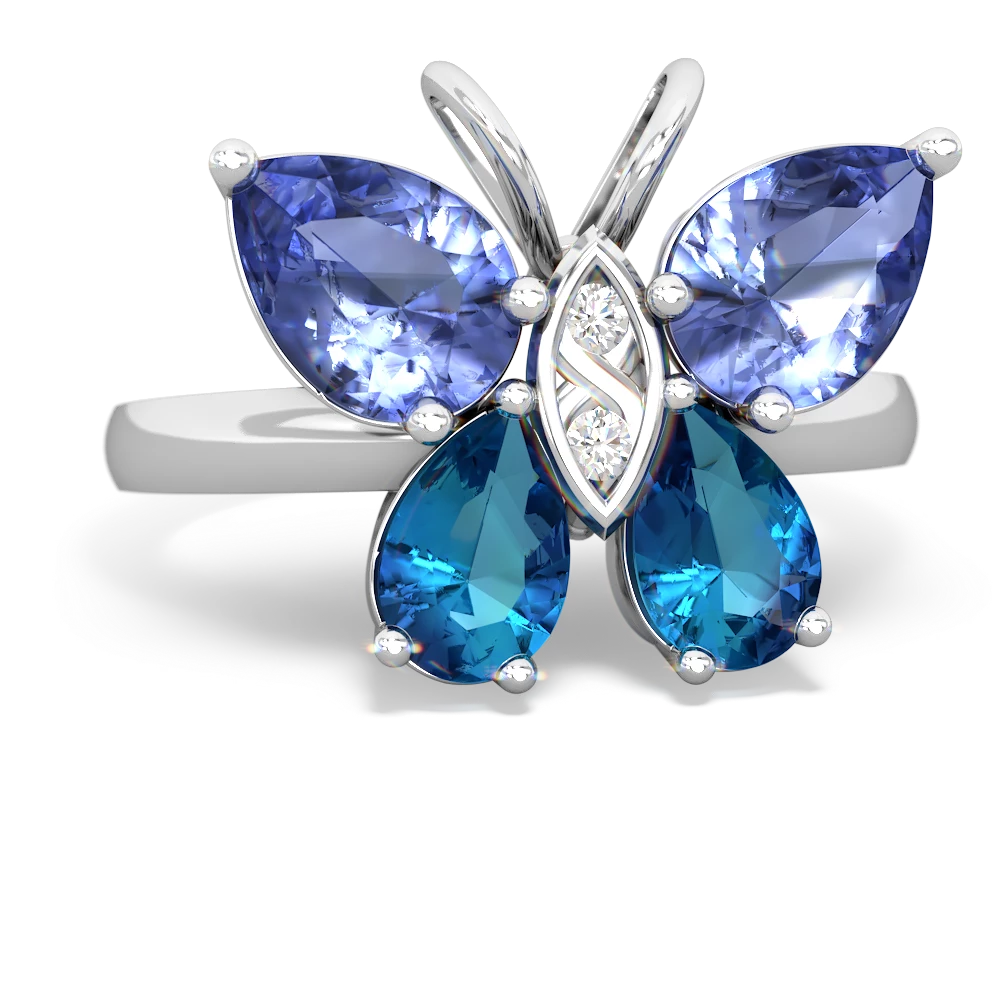 Tanzanite Butterfly 14K White Gold ring R2215