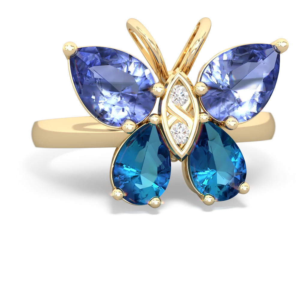 Tanzanite Butterfly 14K Yellow Gold ring R2215