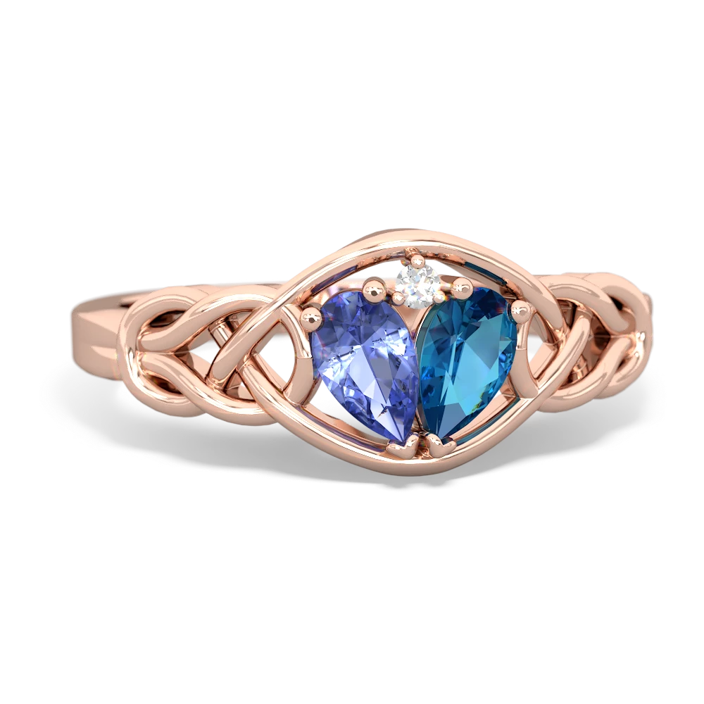 Tanzanite Celtic Love Knot 14K Rose Gold ring R5420