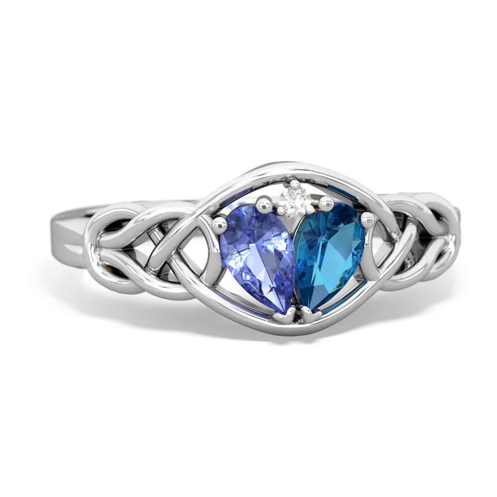 Tanzanite Celtic Love Knot 14K White Gold ring R5420