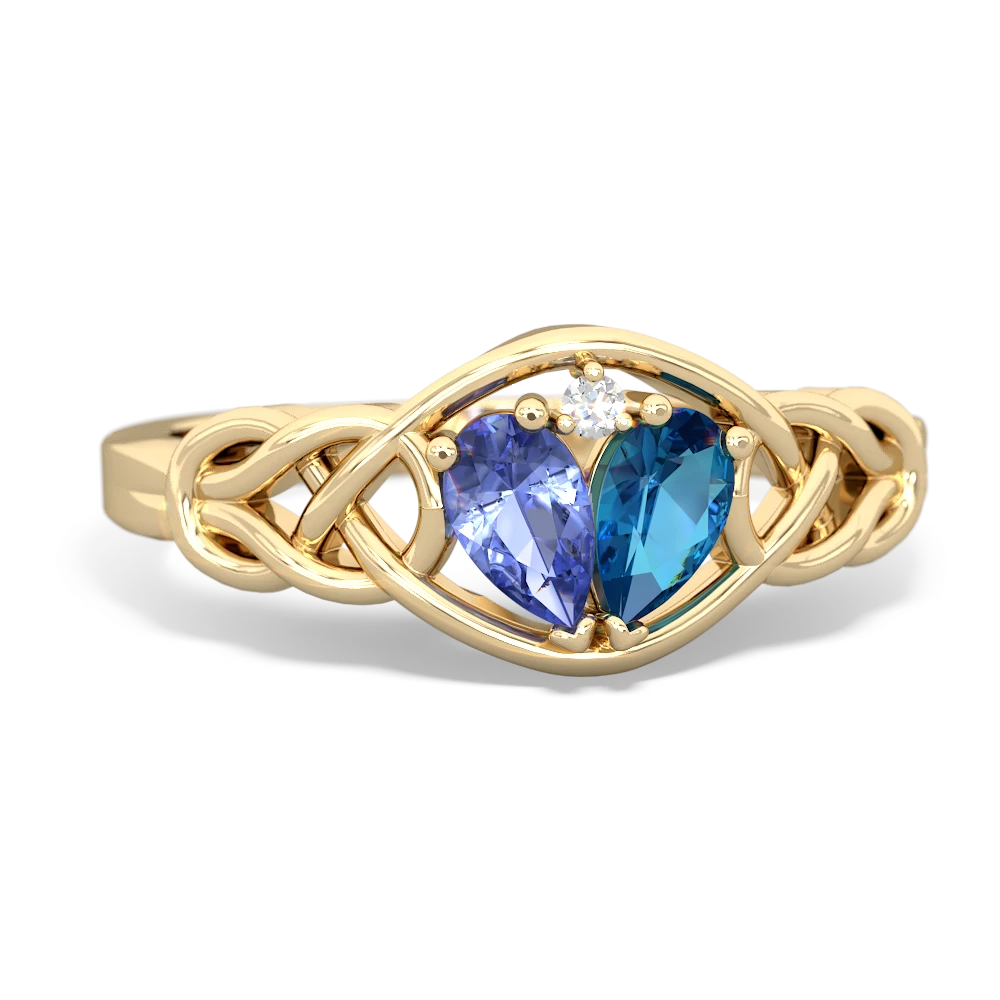 Tanzanite Celtic Love Knot 14K Yellow Gold ring R5420