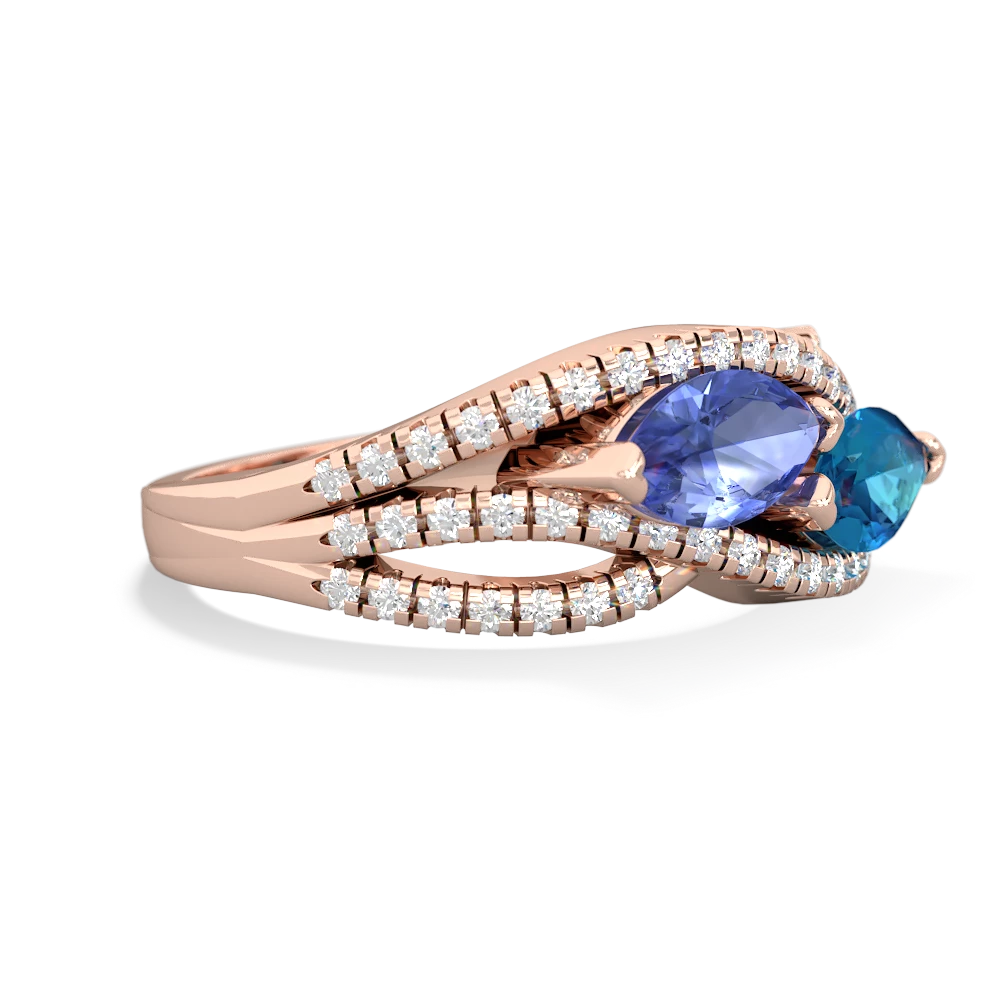 Tanzanite Diamond Rivers 14K Rose Gold ring R3070