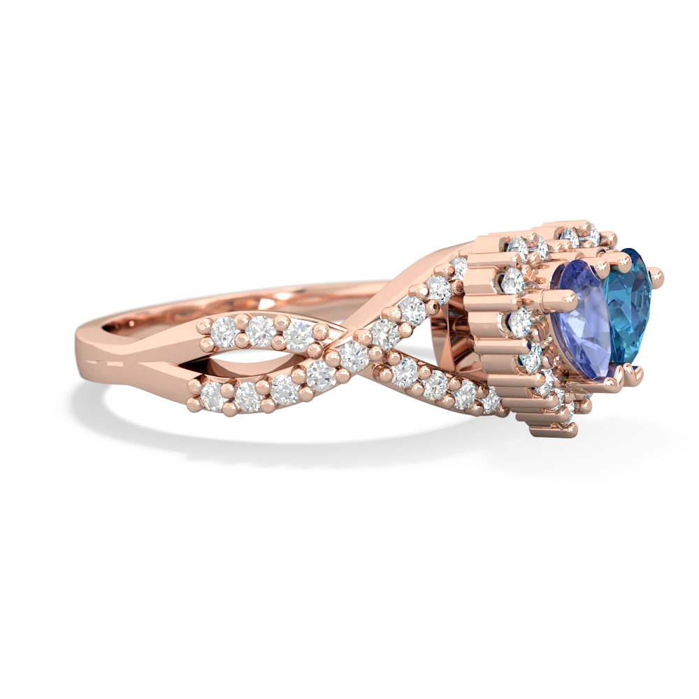 Tanzanite Diamond Twist 'One Heart' 14K Rose Gold ring R2640HRT