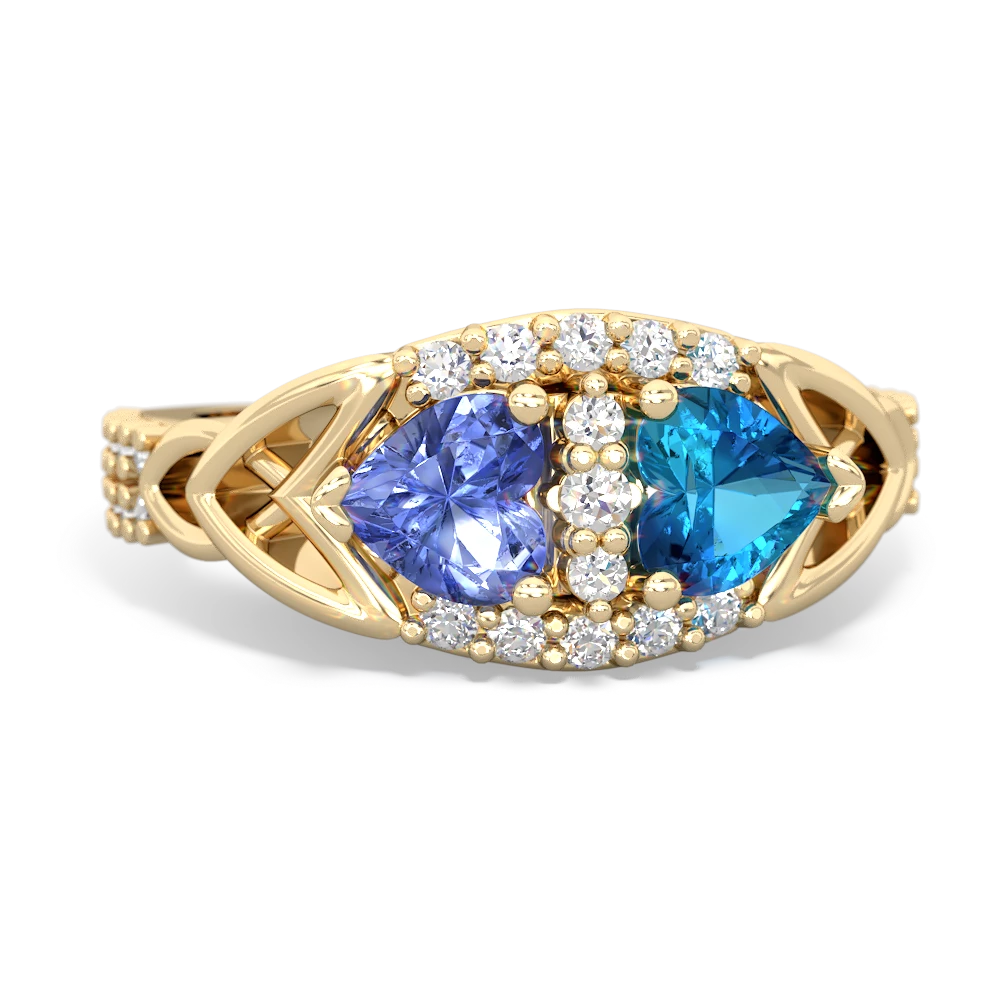 Tanzanite Sparkling Celtic Knot 14K Yellow Gold ring R2645