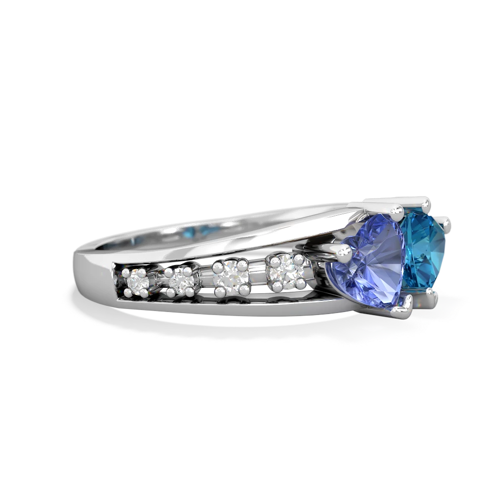 Tanzanite Heart To Heart 14K White Gold ring R3342