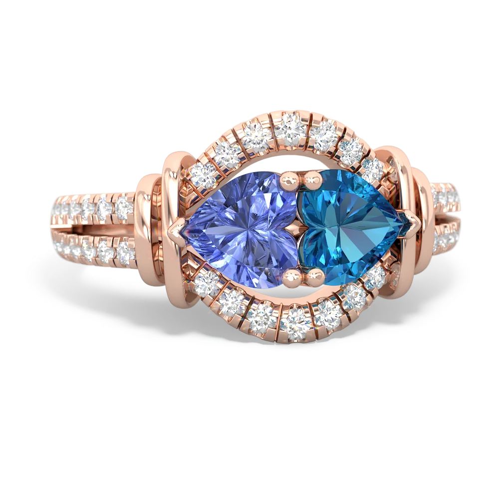 Tanzanite Art-Deco Keepsake 14K Rose Gold ring R5630