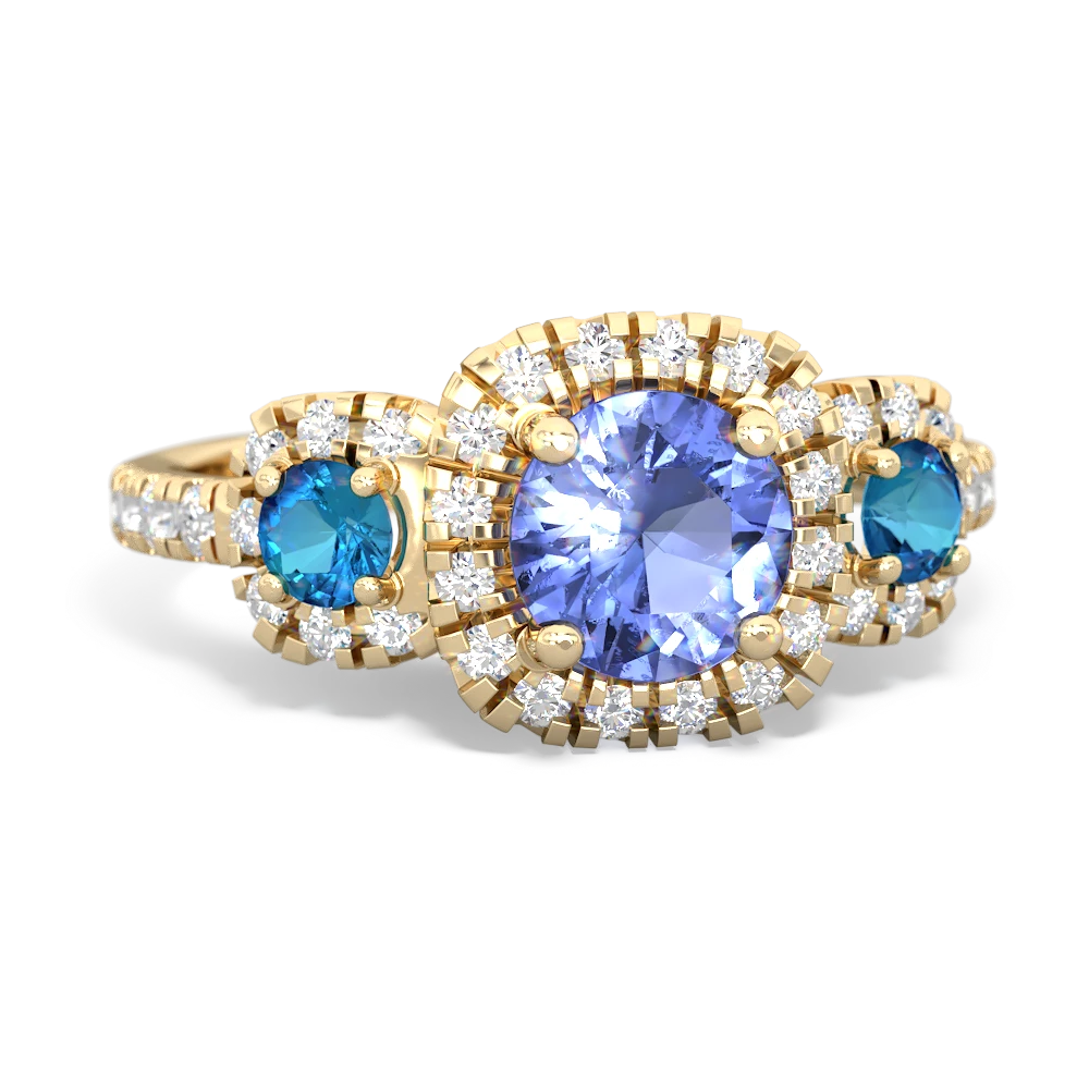 Tanzanite Regal Halo 14K Yellow Gold ring R5350