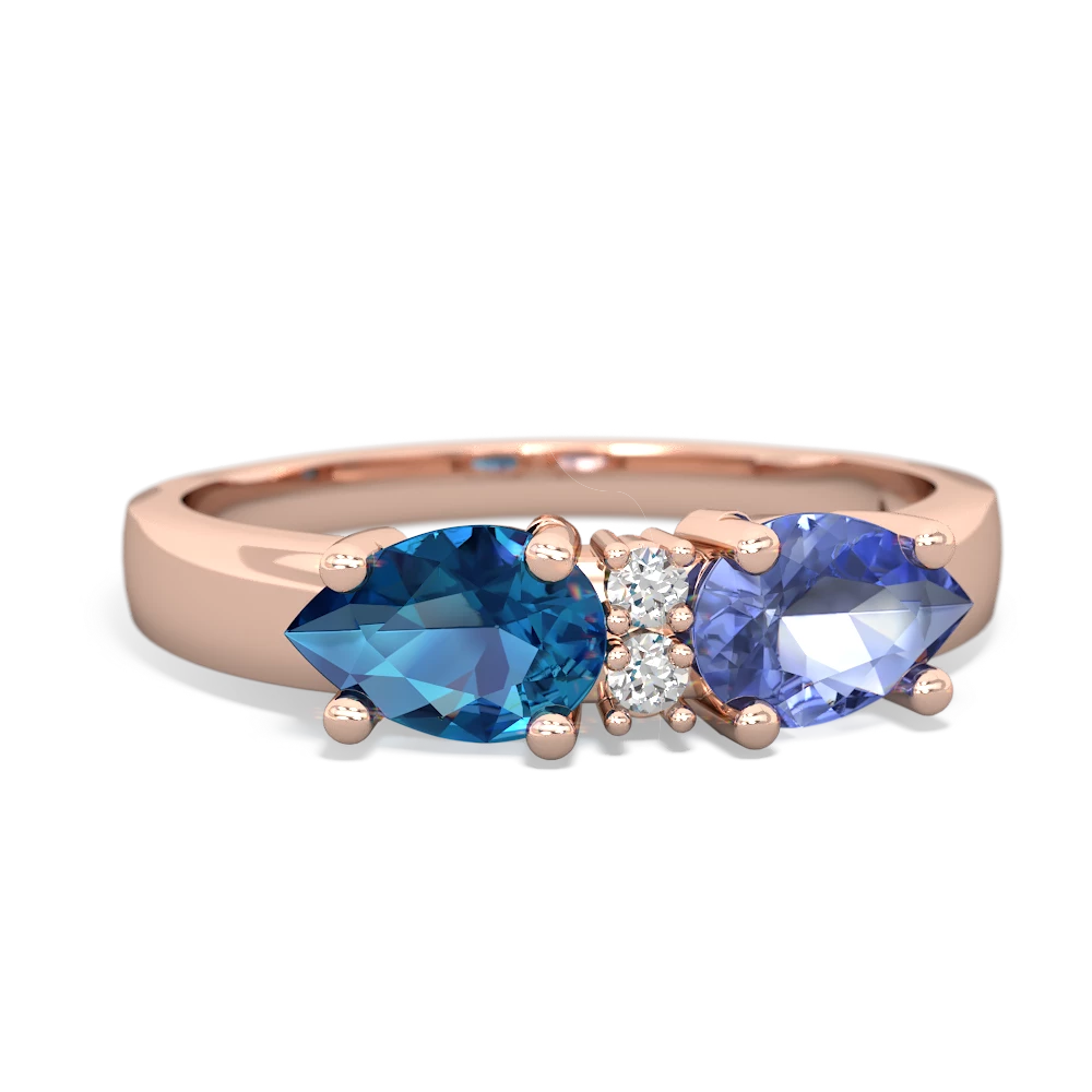 Tanzanite Pear Bowtie 14K Rose Gold ring R0865