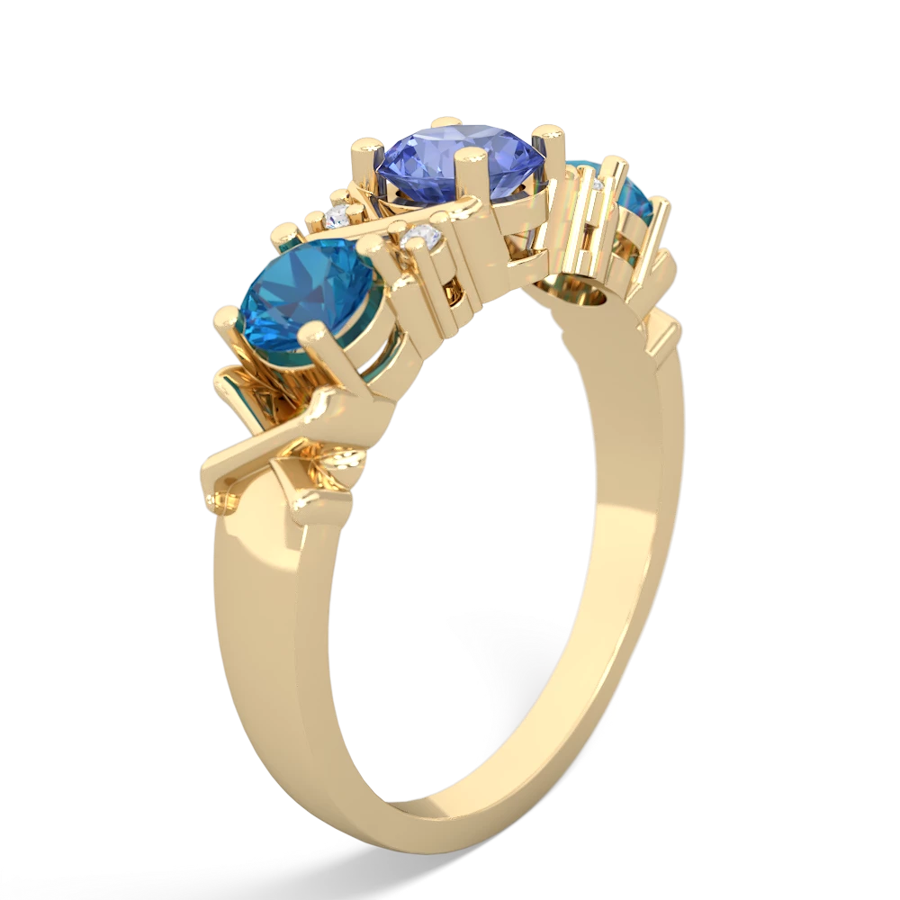 Tanzanite Hugs And Kisses 14K Yellow Gold ring R5016