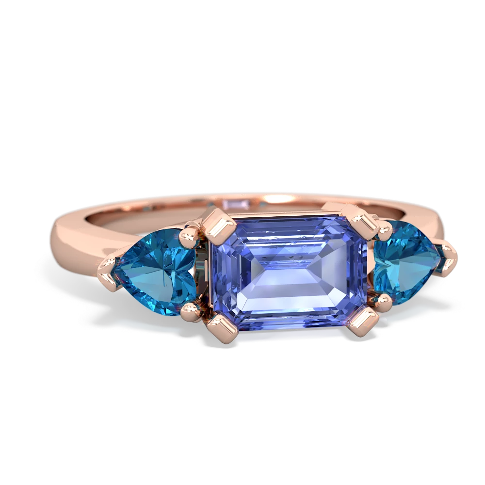 Tanzanite Three Stone 14K Rose Gold ring R5235