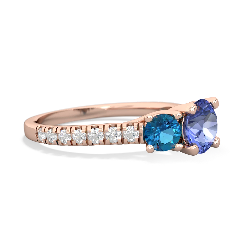 Tanzanite Pave Trellis 14K Rose Gold ring R5500