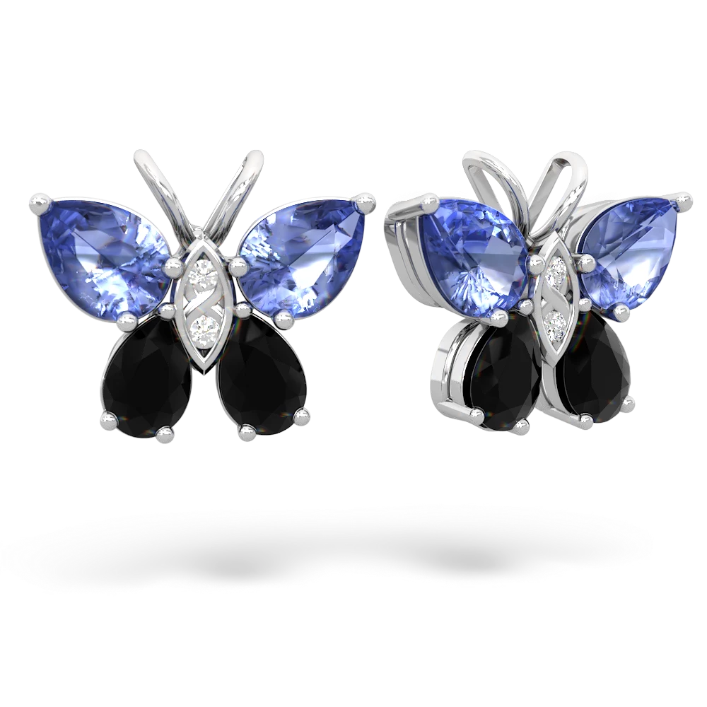 Tanzanite Butterfly 14K White Gold earrings E2215