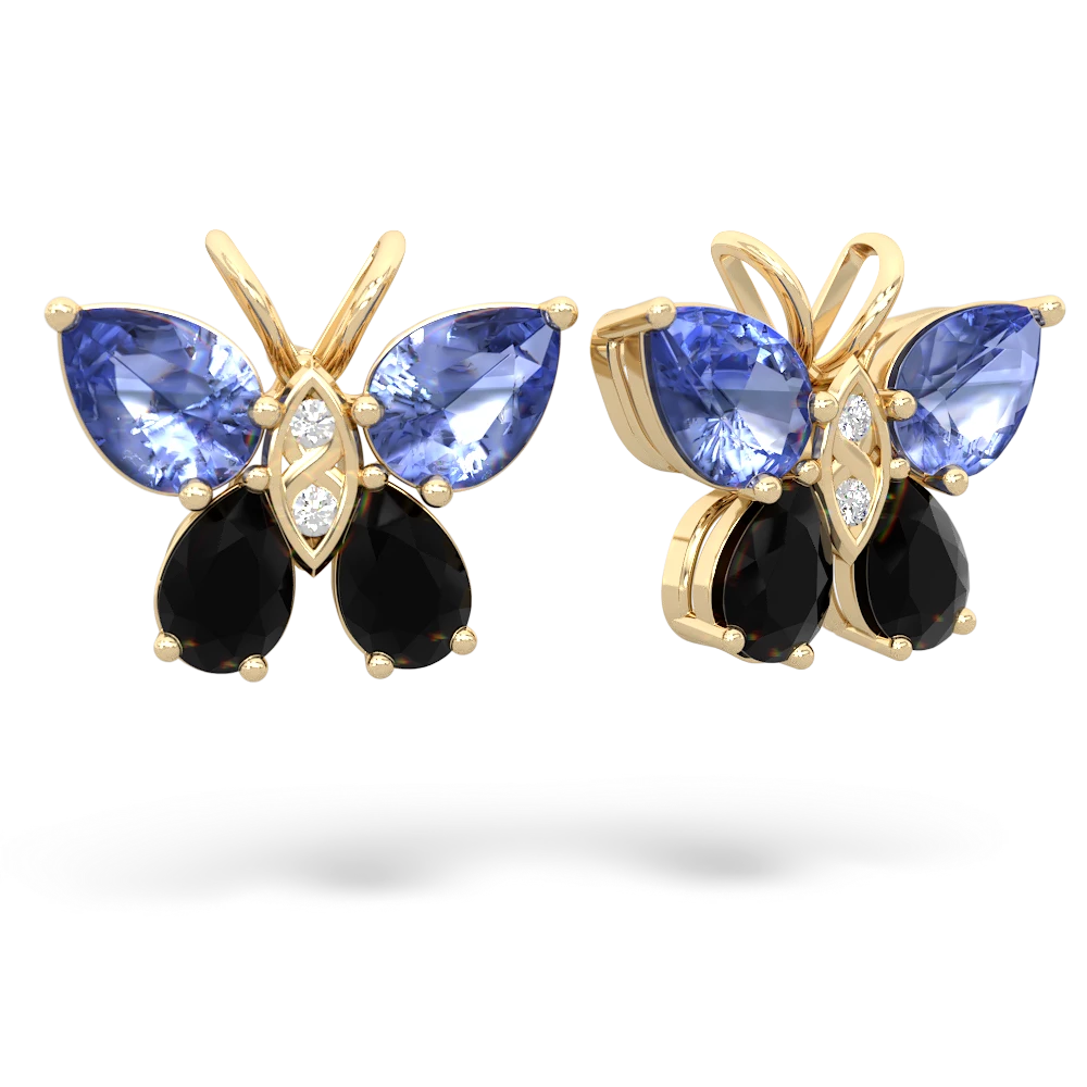 Tanzanite Butterfly 14K Yellow Gold earrings E2215