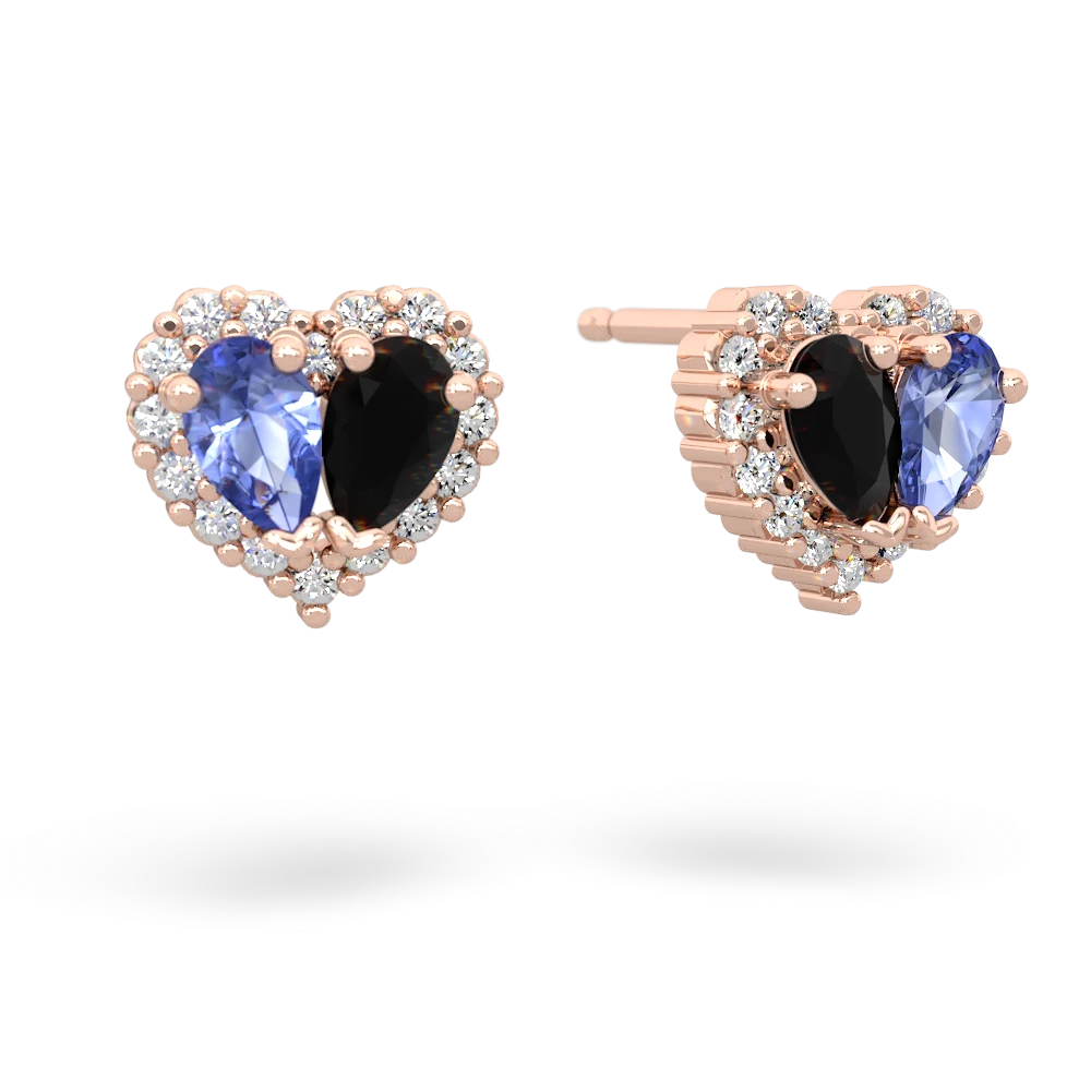 Tanzanite Halo 14K Rose Gold earrings E7008