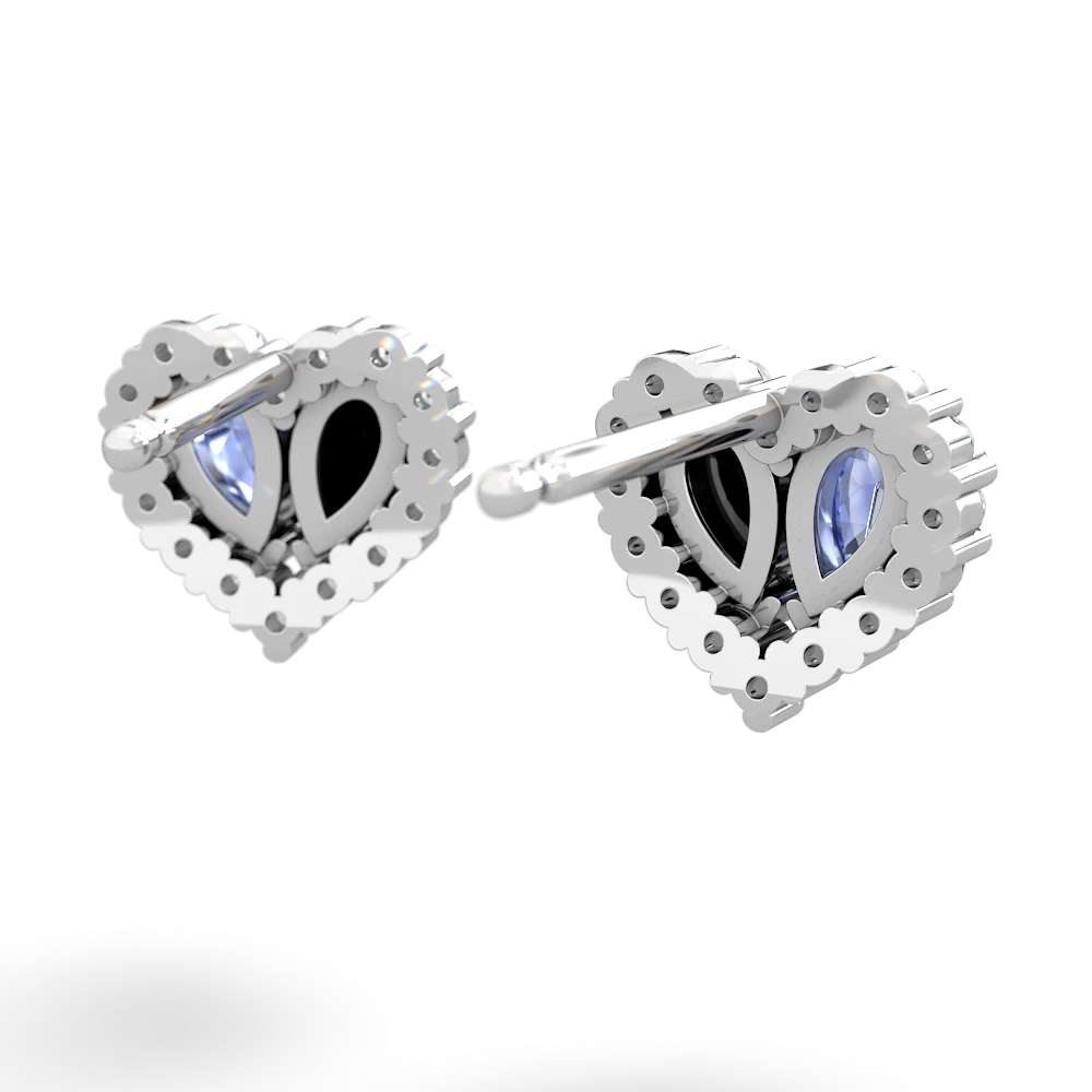 Tanzanite Halo 14K White Gold earrings E7008