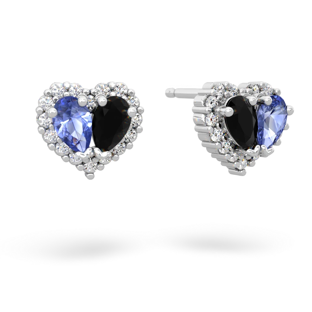Tanzanite Halo 14K White Gold earrings E7008