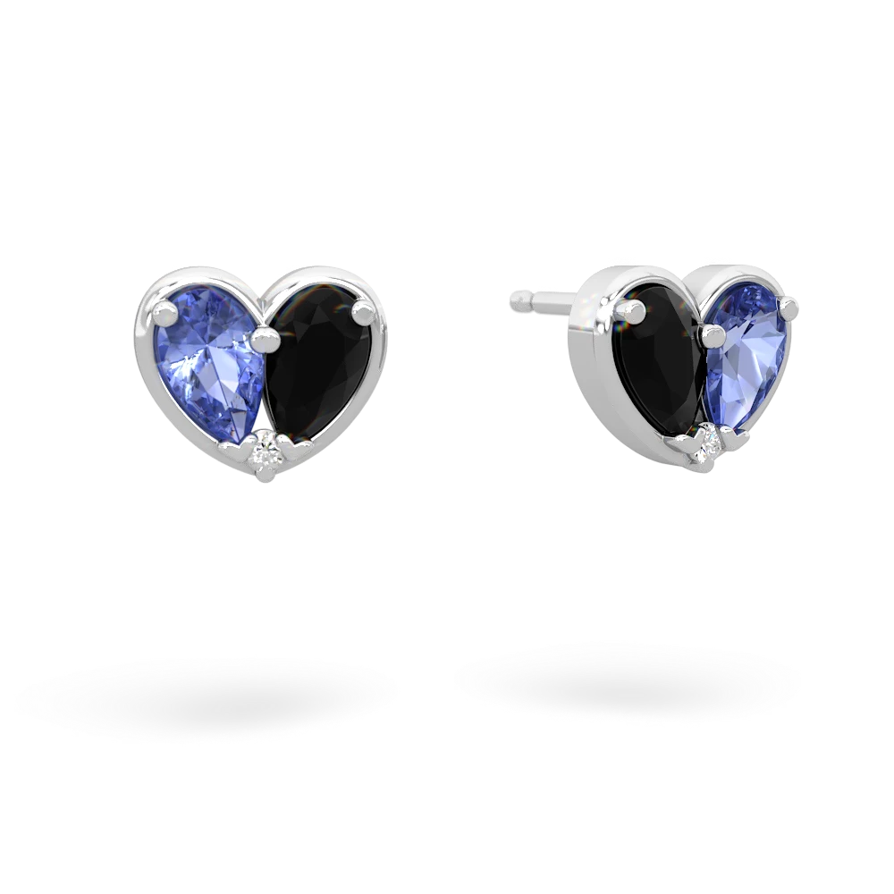 Tanzanite 'Our Heart' 14K White Gold earrings E5072