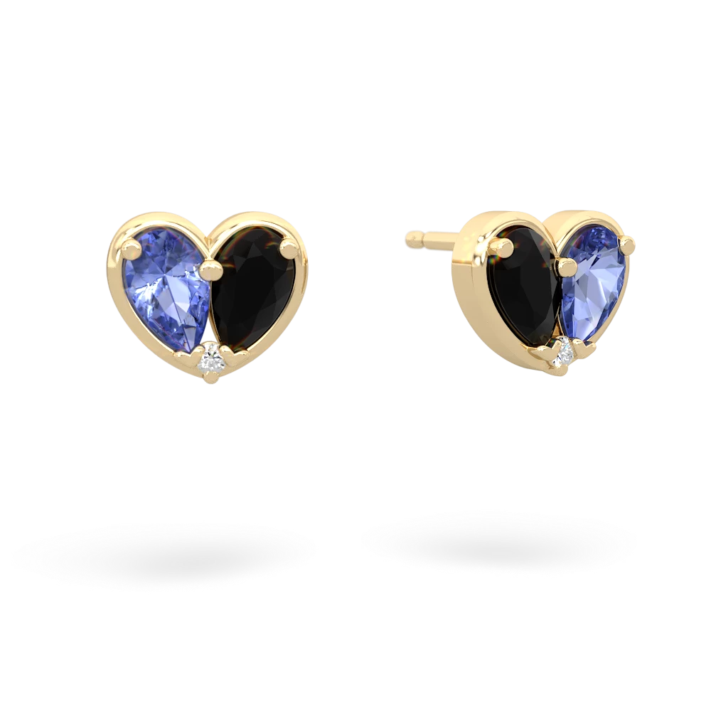 Tanzanite 'Our Heart' 14K Yellow Gold earrings E5072