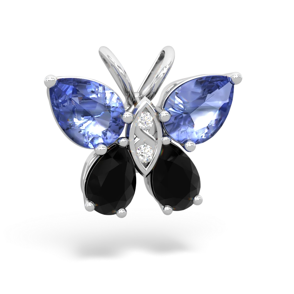Tanzanite Butterfly 14K White Gold pendant P2215