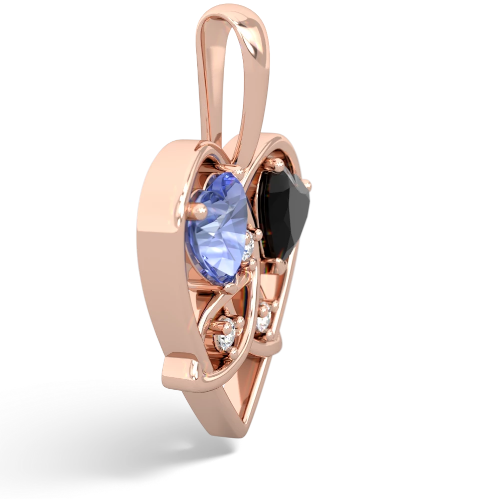 Tanzanite Celtic Trinity Heart 14K Rose Gold pendant P5331