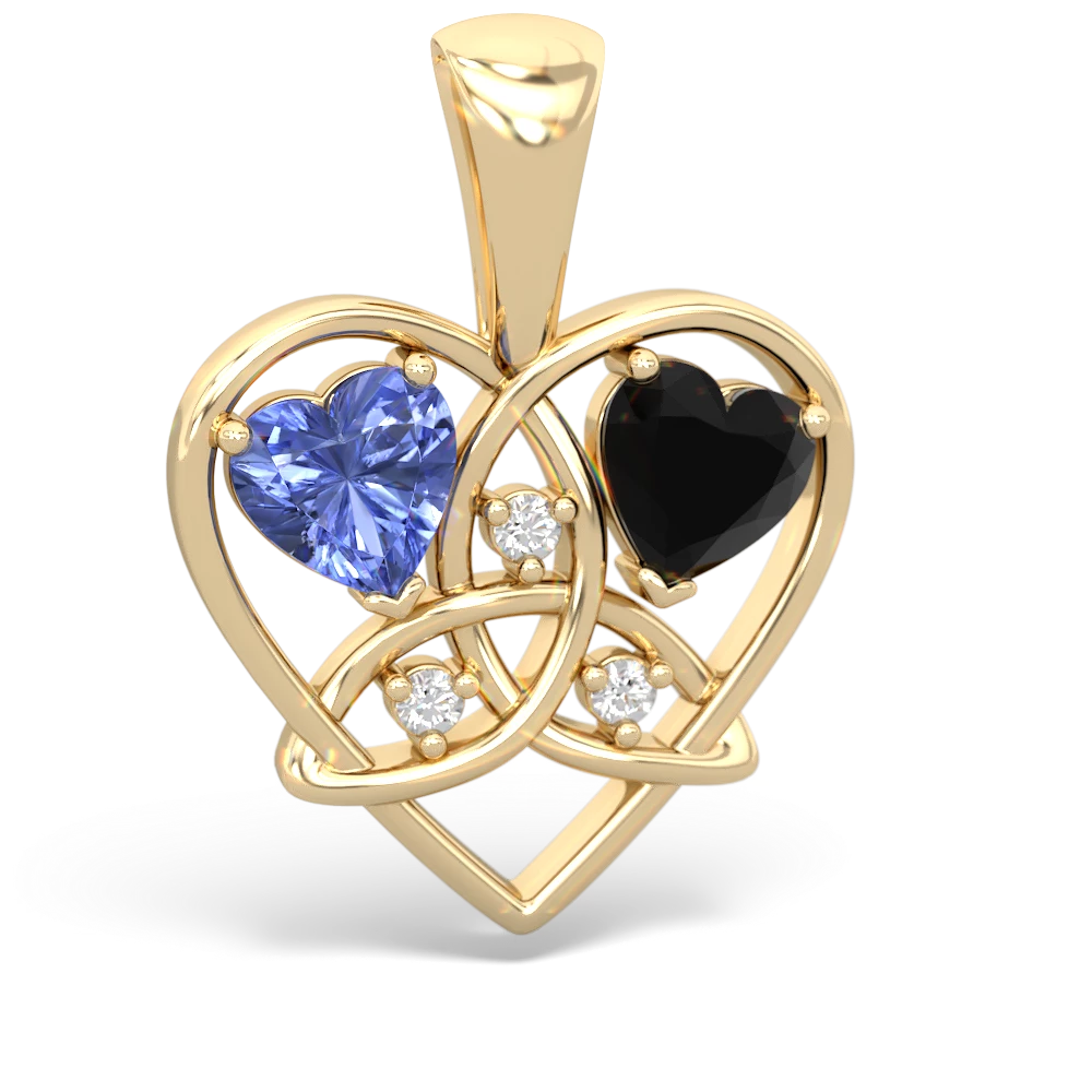 Tanzanite Celtic Trinity Heart 14K Yellow Gold pendant P5331