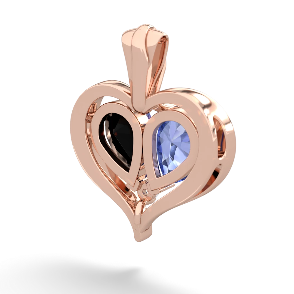 Tanzanite Two Become One 14K Rose Gold pendant P5330