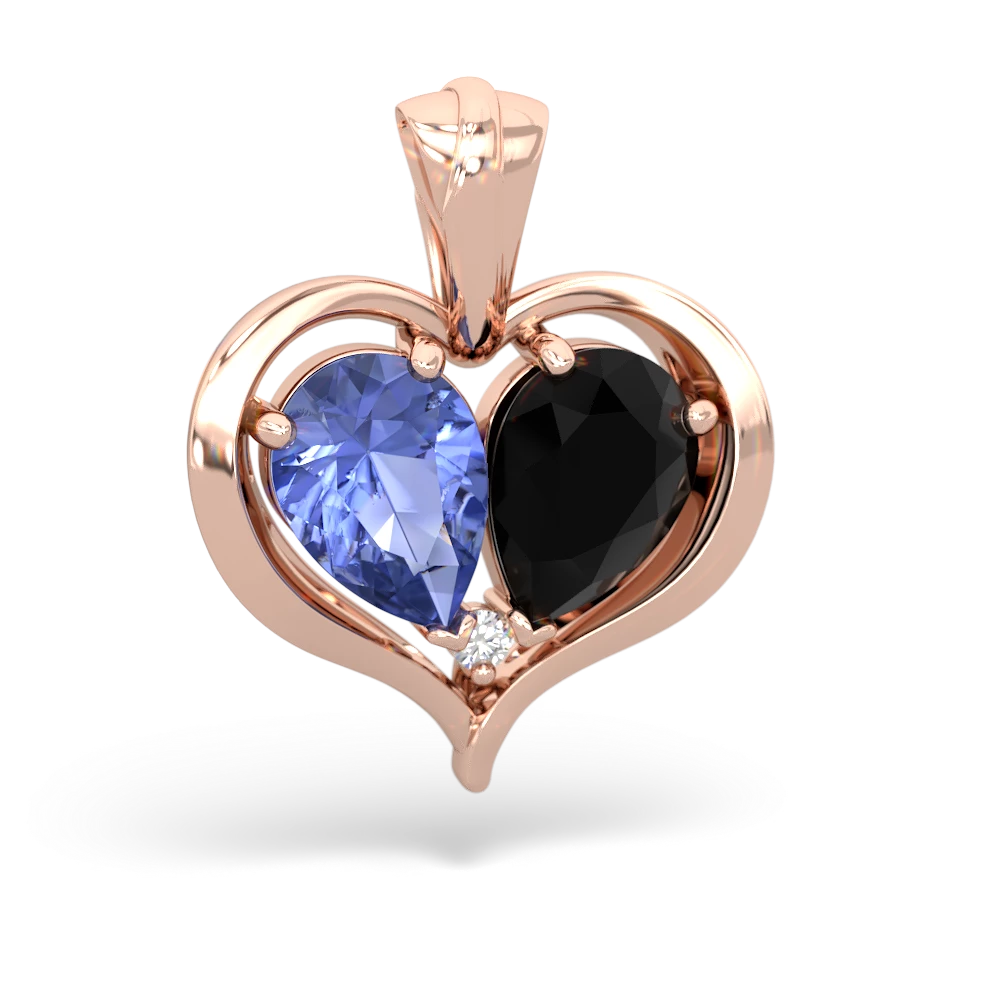 Tanzanite Two Become One 14K Rose Gold pendant P5330