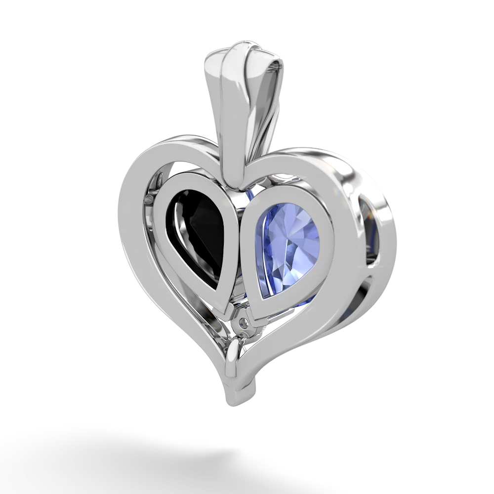 Tanzanite Two Become One 14K White Gold pendant P5330