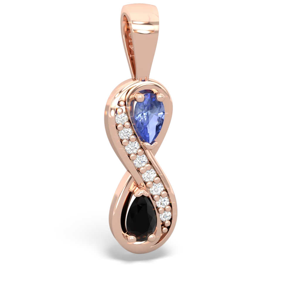 Tanzanite Diamond Infinity 14K Rose Gold pendant P5390