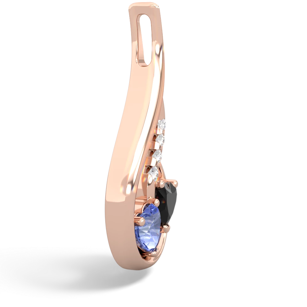 Tanzanite Keepsake Curves 14K Rose Gold pendant P5450