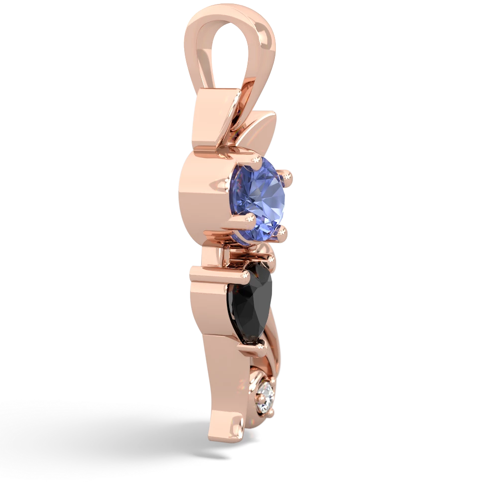 Tanzanite Kitten 14K Rose Gold pendant P5780