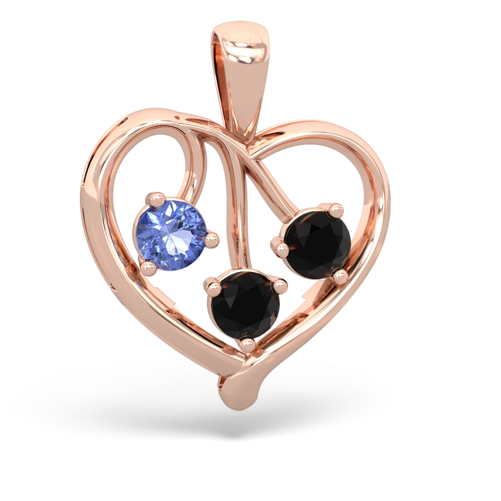 Tanzanite Glowing Heart 14K Rose Gold pendant P2233