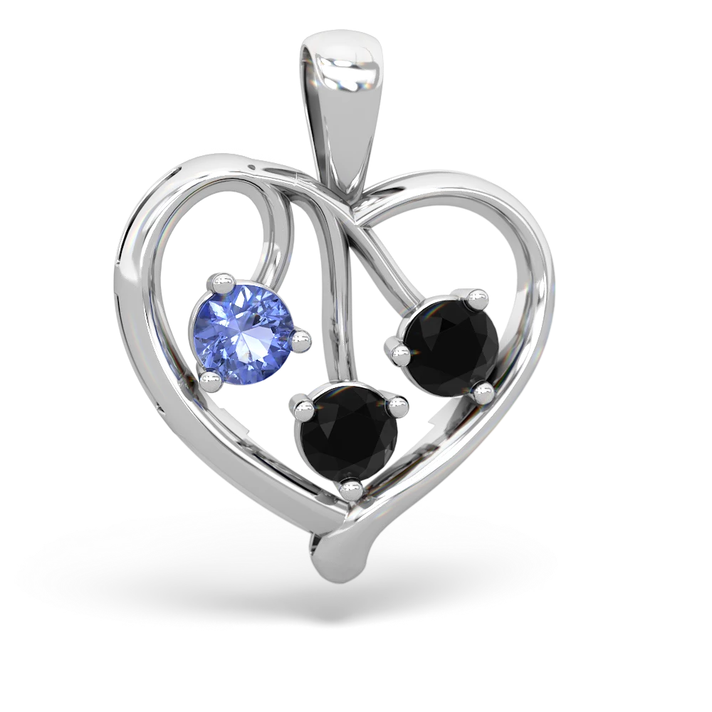 Tanzanite Glowing Heart 14K White Gold pendant P2233